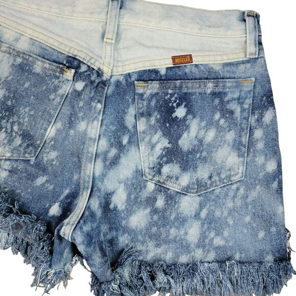 Rustler Jean Shorts Womens Sz 10 Blue Bleached 2.75" Denim Cut Off High Rise - Picture 6 of 7